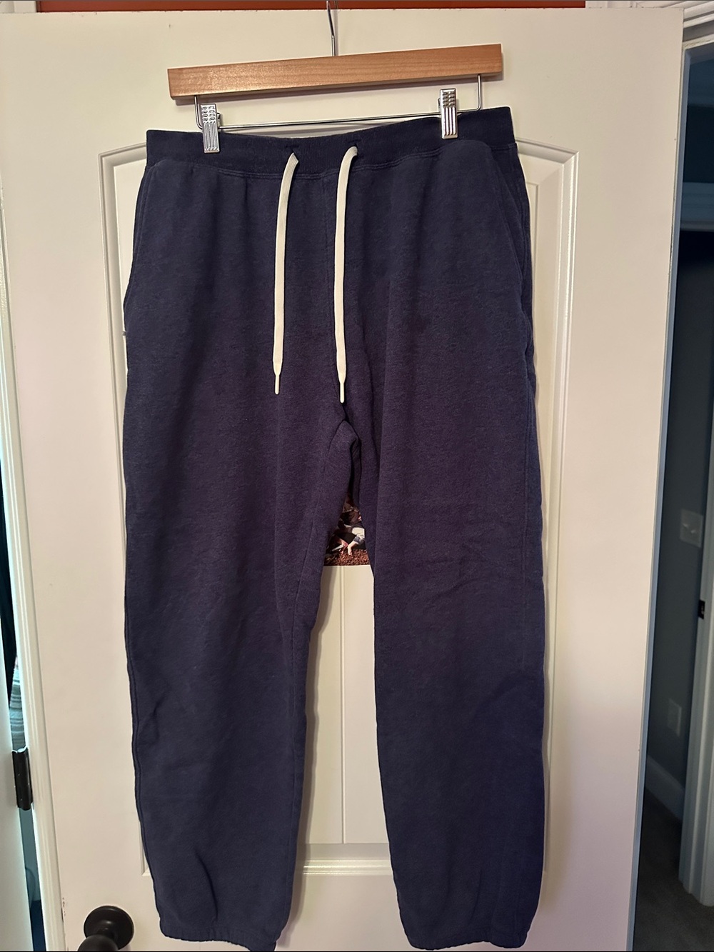 Rhoback Navy Sweatpants with White Drawstring